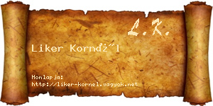 Liker Kornél névjegykártya